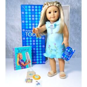 American Girl Kailey Doll Pleasant Co Meet Outfit Bag Accessories Shells Jewelry